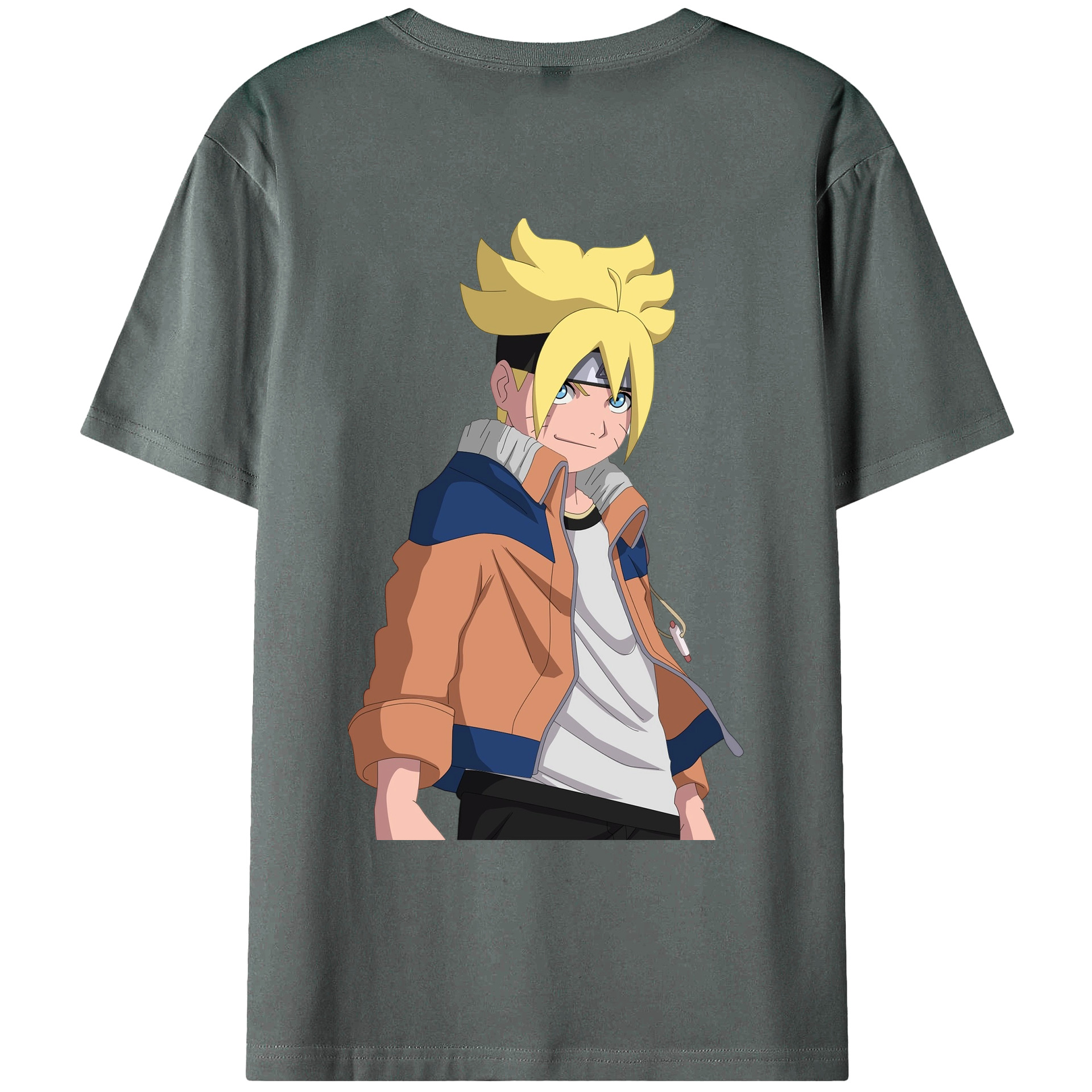 （画像用） NARUTO -ナルト- うずまき ナルト Uzumaki Naruto 綿100％ メンズ半袖Tシャツ（バックプリント） 通気性